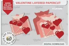 Valentine's Layered Card Paper Cut. Love Sign SVG. Envelope Product Image 2