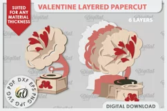 Valentine's Layered Card Paper Cut. Love Sign SVG. Music SVG Product Image 2