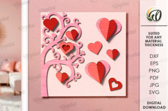 Valentine&#039;s Day Layered Wall Decor Laser Cut. Wall Decor SVG Product Image 1