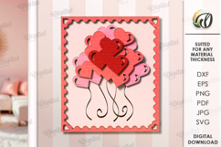 Valentine&#039;s Day Layered Wall Decor Laser Cut. Wall Decor SVG Product Image 1