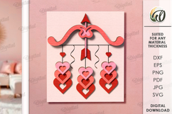 Valentine&#039;s Day Layered Wall Decor Laser Cut. Wall Decor SVG Product Image 1