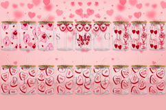 valentine libbey beer can glass full wrap svg presized template for 16oz and 20oz glass for Cricut Silhouette and sublimation