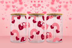 valentine themed Libbey glass can wrap design featuring loving style artwork available as digital files ready to download for crafting and decor projects