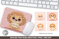 Mouse Pad Valentine Lion Cartoon Product Image 1