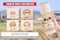 Tumbler Wrap Valentine Lion Cartoon Product Image 1
