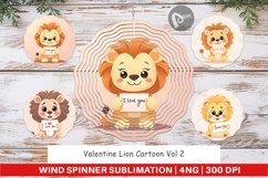 Wind Spinner Valentine Lion Cartoon Product Image 1
