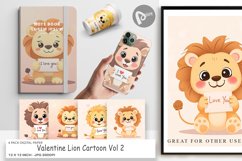 Digital Paper Valentine Lion Cartoon Product Image 1