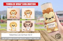 Tumbler Wrap Valentine Lion Cartoon Product Image 1
