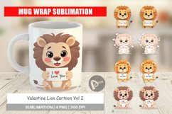 Mug Wrap Design Valentine Lion Cartoon Product Image 1