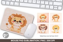 Mouse Pad Valentine Lion Cartoon Product Image 1