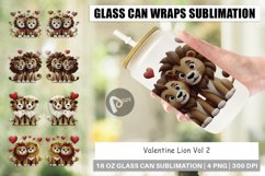 Glass Can Wraps Valentine Lion Product Image 1