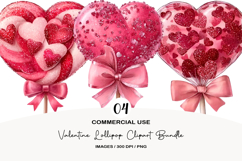 Valentine Lollipop Clipart PNG Product Image 1