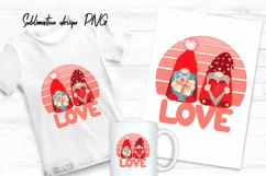 Valentines Day Sublimation. Love Gnomes PNG Product Image 2