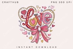 Valentine Love coquette png, Coquette Glitter Valentine Png Product Image 1