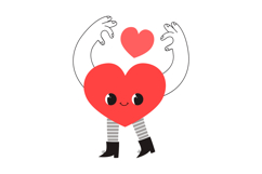 Valentines Day Heart Characters Clipart Product Image 10