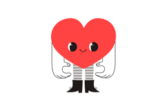 Valentines Day Heart Characters Clipart Product Image 5
