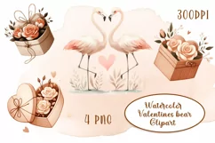 Valentines Day clipart|Cute animals clipart Product Image 1