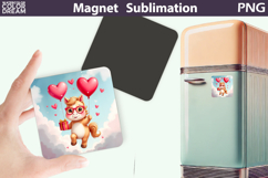 Cute Animal Valentine Magnet | Horse Heart Sublimation Product Image 1