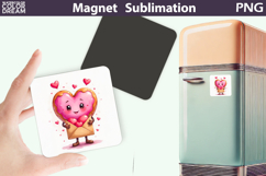 Cute Valentine Magnet | Cookie Heart Sublimation Product Image 1