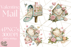 Romantic Valentine Letters &amp; Mail PNG Cute Stationery Product Image 1