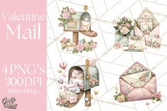 Romantic Valentine Letters &amp; Mail PNG Cute Stationery Product Image 1