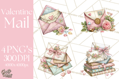 Romantic Valentine Letters &amp; Mail PNG Cute Stationery Product Image 1