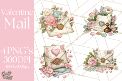 Romantic Valentine Letters &amp; Mail PNG Cute Stationery Product Image 1