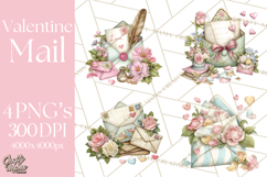 Romantic Valentine Letters &amp; Mail PNG Cute Stationery Product Image 1