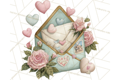 Romantic Valentine Letters &amp; Mail PNG Cute Stationery Product Image 3