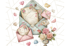 Romantic Valentine Letters &amp; Mail PNG Cute Stationery Product Image 4
