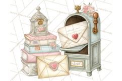 Romantic Valentine Letters &amp; Mail PNG Cute Stationery Product Image 2