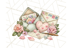 Romantic Valentine Letters &amp; Mail PNG Cute Stationery Product Image 2