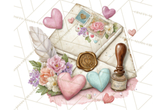 Romantic Valentine Letters &amp; Mail PNG Cute Stationery Product Image 3