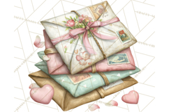 Romantic Valentine Letters &amp; Mail PNG Cute Stationery Product Image 5