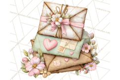 Romantic Valentine Letters &amp; Mail PNG Cute Stationery Product Image 3