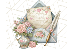 Romantic Valentine Letters &amp; Mail PNG Cute Stationery Product Image 4