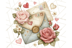 Romantic Valentine Letters &amp; Mail PNG Cute Stationery Product Image 5