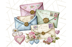 Romantic Valentine Letters &amp; Mail PNG Cute Stationery Product Image 3