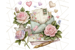 Romantic Valentine Letters &amp; Mail PNG Cute Stationery Product Image 5