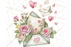 Romantic Valentine Letters &amp; Mail PNG Cute Stationery Product Image 5