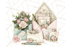 Romantic Valentine Letters &amp; Mail PNG Cute Stationery Product Image 3