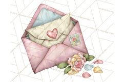 Romantic Valentine Letters &amp; Mail PNG Cute Stationery Product Image 2
