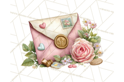 Romantic Valentine Letters &amp; Mail PNG Cute Stationery Product Image 3