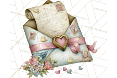 Romantic Valentine Letters &amp; Mail PNG Cute Stationery Product Image 5