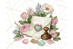 Romantic Valentine Letters &amp; Mail PNG Cute Stationery Product Image 3