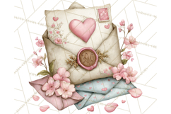 Romantic Valentine Letters &amp; Mail PNG Cute Stationery Product Image 4