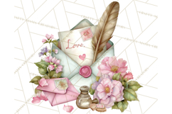 Romantic Valentine Letters &amp; Mail PNG Cute Stationery Product Image 2
