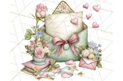 Romantic Valentine Letters &amp; Mail PNG Cute Stationery Product Image 3