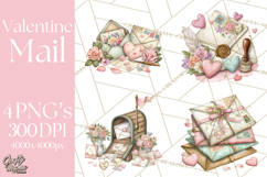Romantic Valentine Letters &amp; Mail PNG Cute Stationery Product Image 1