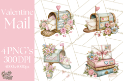 Romantic Valentine Letters &amp; Mail PNG Cute Stationery Product Image 1